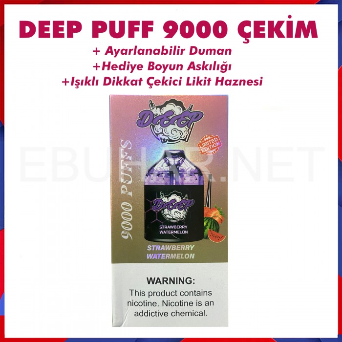 Deepbar 9000 Strawberry Watermelon  en uygun fiyatlar ile eliptod.com da! Deepbar 9000 Strawberry Watermelon özellikleri, fiyatı, incelemesi, yorumları ve taksit seçenekleri için hemen tıklayın!