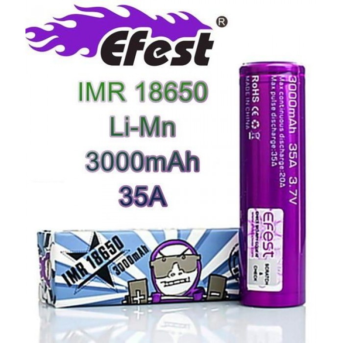 EFEST IMR 18650 3000MAH PİL  en uygun fiyatlar ile eliptod.com da! EFEST IMR 18650 3000MAH PİL özellikleri, fiyatı, incelemesi, yorumları ve taksit seçenekleri için hemen tıklayın!