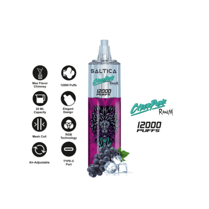 Saltica Cyberpunk 12000 Grape Ice  en uygun fiyatlar ile eliptod.com da! Saltica Cyberpunk 12000 Grape Ice özellikleri, fiyatı, incelemesi, yorumları ve taksit seçenekleri için hemen tıklayın!