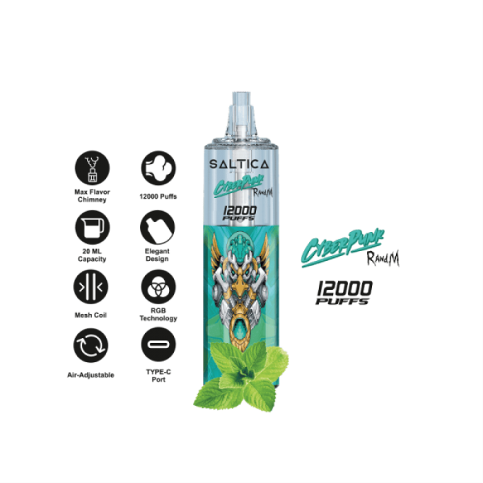 Saltica Cyberpunk 12000 Mint Menthol  en uygun fiyatlar ile eliptod.com da! Saltica Cyberpunk 12000 Mint Menthol özellikleri, fiyatı, incelemesi, yorumları ve taksit seçenekleri için hemen tıklayın!