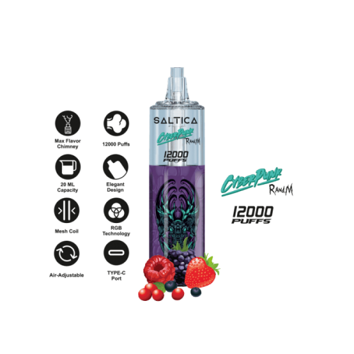 Saltica Cyberpunk 12000 Mixed Berry  en uygun fiyatlar ile eliptod.com da! Saltica Cyberpunk 12000 Mixed Berry özellikleri, fiyatı, incelemesi, yorumları ve taksit seçenekleri için hemen tıklayın!