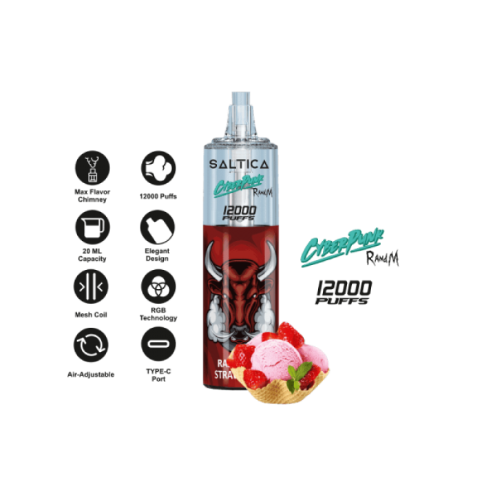 Saltica Cyberpunk 12000 Raspberry Strawberry  en uygun fiyatlar ile eliptod.com da! Saltica Cyberpunk 12000 Raspberry Strawberry özellikleri, fiyatı, incelemesi, yorumları ve taksit seçenekleri için hemen tıklayın!