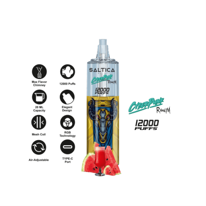 Saltica Cyberpunk 12000 Watermelon Lemonade  en uygun fiyatlar ile eliptod.com da! Saltica Cyberpunk 12000 Watermelon Lemonade özellikleri, fiyatı, incelemesi, yorumları ve taksit seçenekleri için hemen tıklayın!