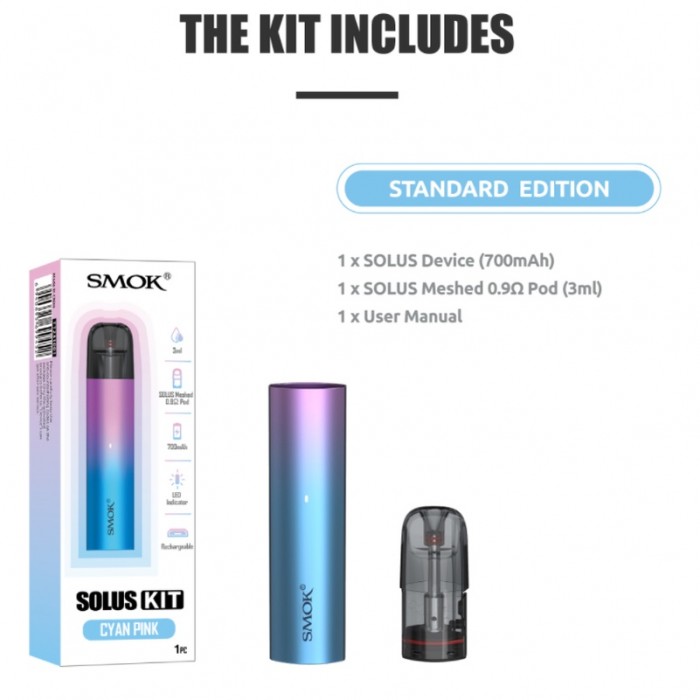 Smok Solus Pod 700mah  en uygun fiyatlar ile eliptod.com da! Smok Solus Pod 700mah özellikleri, fiyatı, incelemesi, yorumları ve taksit seçenekleri için hemen tıklayın!