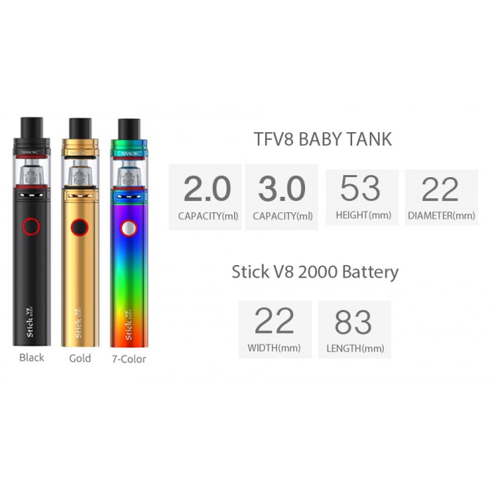 SMOK Stick V8 2000 Mah TFV8 Baby Beast Kit  en uygun fiyatlar ile eliptod.com da! SMOK Stick V8 2000 Mah TFV8 Baby Beast Kit özellikleri, fiyatı, incelemesi, yorumları ve taksit seçenekleri için hemen tıklayın!