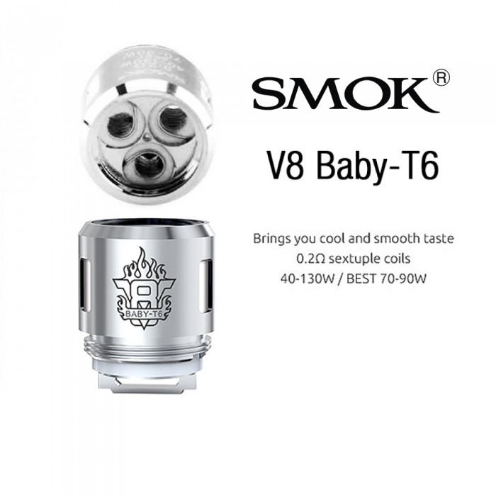 Smok TFV8 baby V8-T6 coil  en uygun fiyatlar ile eliptod.com da! Smok TFV8 baby V8-T6 coil özellikleri, fiyatı, incelemesi, yorumları ve taksit seçenekleri için hemen tıklayın!