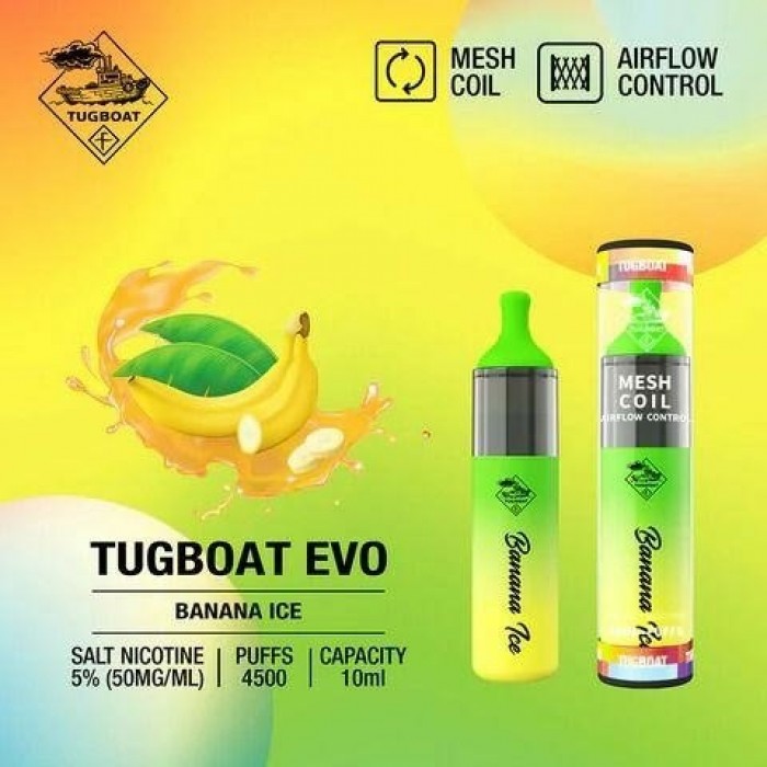 Tugboat Evo 4500 Banana ice  en uygun fiyatlar ile eliptod.com da! Tugboat Evo 4500 Banana ice özellikleri, fiyatı, incelemesi, yorumları ve taksit seçenekleri için hemen tıklayın!