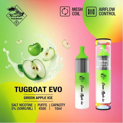 Tugboat Evo 4500 Green Apple Ice