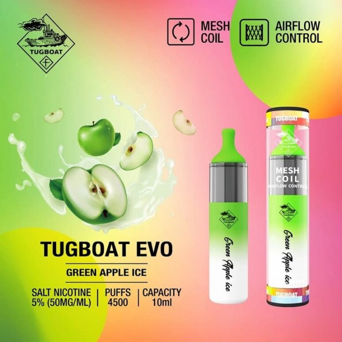 Tugboat Evo 4500 Green Apple Ice  en uygun fiyatlar ile eliptod.com da! Tugboat Evo 4500 Green Apple Ice özellikleri, fiyatı, incelemesi, yorumları ve taksit seçenekleri için hemen tıklayın!