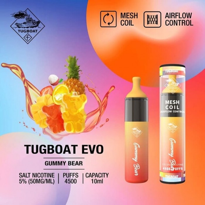 Tugboat Evo 4500 Gummy Bear  en uygun fiyatlar ile eliptod.com da! Tugboat Evo 4500 Gummy Bear özellikleri, fiyatı, incelemesi, yorumları ve taksit seçenekleri için hemen tıklayın!