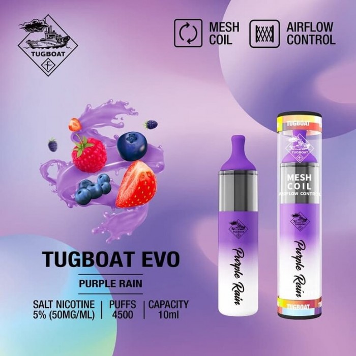 Tugboat Evo 4500 Purple Rain  en uygun fiyatlar ile eliptod.com da! Tugboat Evo 4500 Purple Rain özellikleri, fiyatı, incelemesi, yorumları ve taksit seçenekleri için hemen tıklayın!