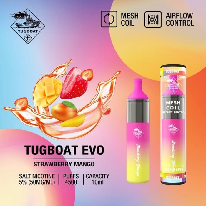 Tugboat Evo 4500 Strawberry Mango  en uygun fiyatlar ile eliptod.com da! Tugboat Evo 4500 Strawberry Mango özellikleri, fiyatı, incelemesi, yorumları ve taksit seçenekleri için hemen tıklayın!