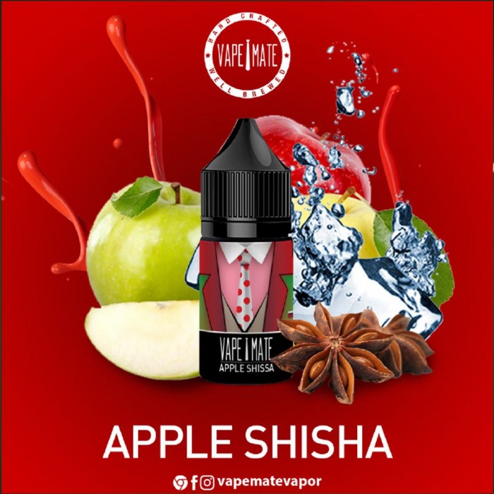 Vape Mate Apple Shisha 30 ML Salt Likit  en uygun fiyatlar ile eliptod.com da! Vape Mate Apple Shisha 30 ML Salt Likit özellikleri, fiyatı, incelemesi, yorumları ve taksit seçenekleri için hemen tıklayın!