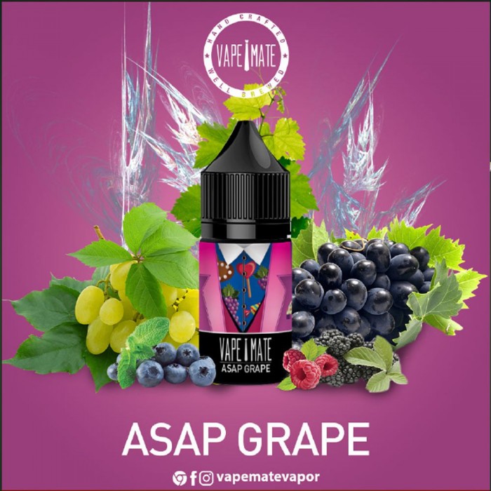 Vape Mate Asap Grape 30 ML Salt Likit  en uygun fiyatlar ile eliptod.com da! Vape Mate Asap Grape 30 ML Salt Likit özellikleri, fiyatı, incelemesi, yorumları ve taksit seçenekleri için hemen tıklayın!