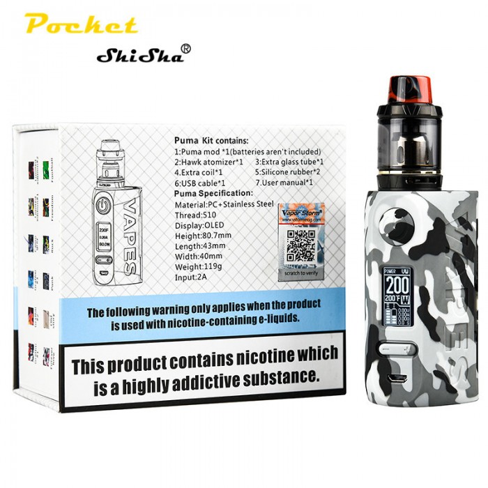 Vapor Storm Puma 200W TC  Hawk Kit  en uygun fiyatlar ile eliptod.com da! Vapor Storm Puma 200W TC  Hawk Kit özellikleri, fiyatı, incelemesi, yorumları ve taksit seçenekleri için hemen tıklayın!